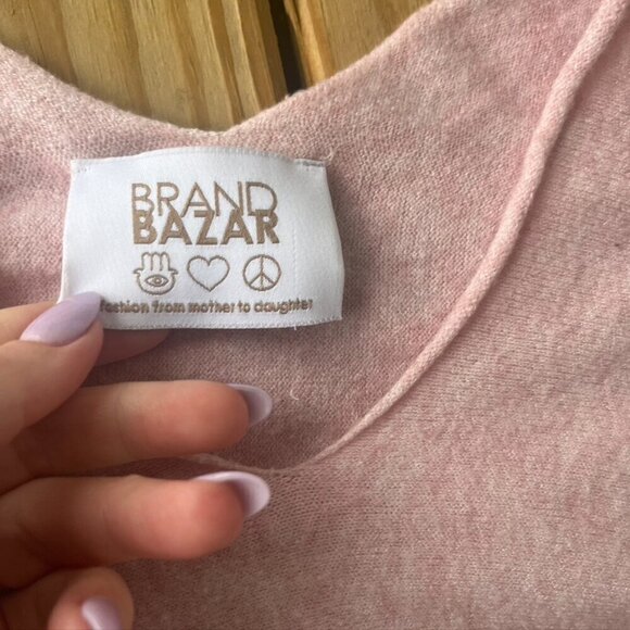 ** Brand Bazaar pink vneck high lo Sweater soft oversized - Picture 6 of 9